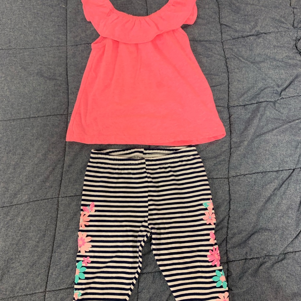 Toddler girl two-piece shirt/pants outfit